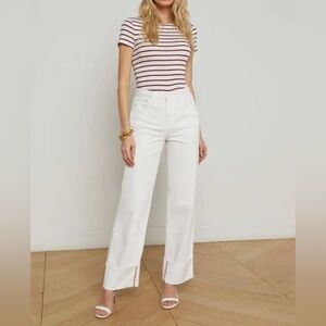 L'Agence Miley Jeans - Blanc Scarlett Red Contrast